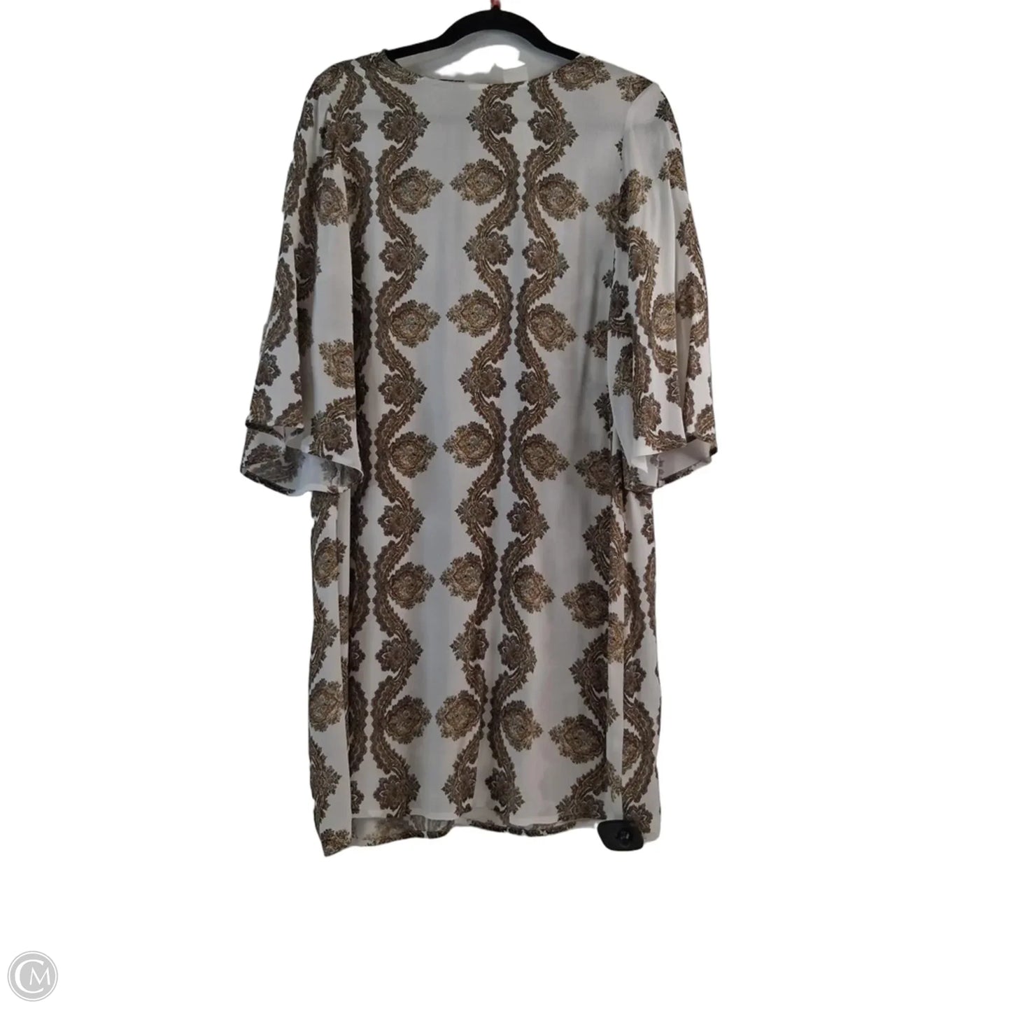 Dress Casual Midi By H&m In Gold & White, Size: S