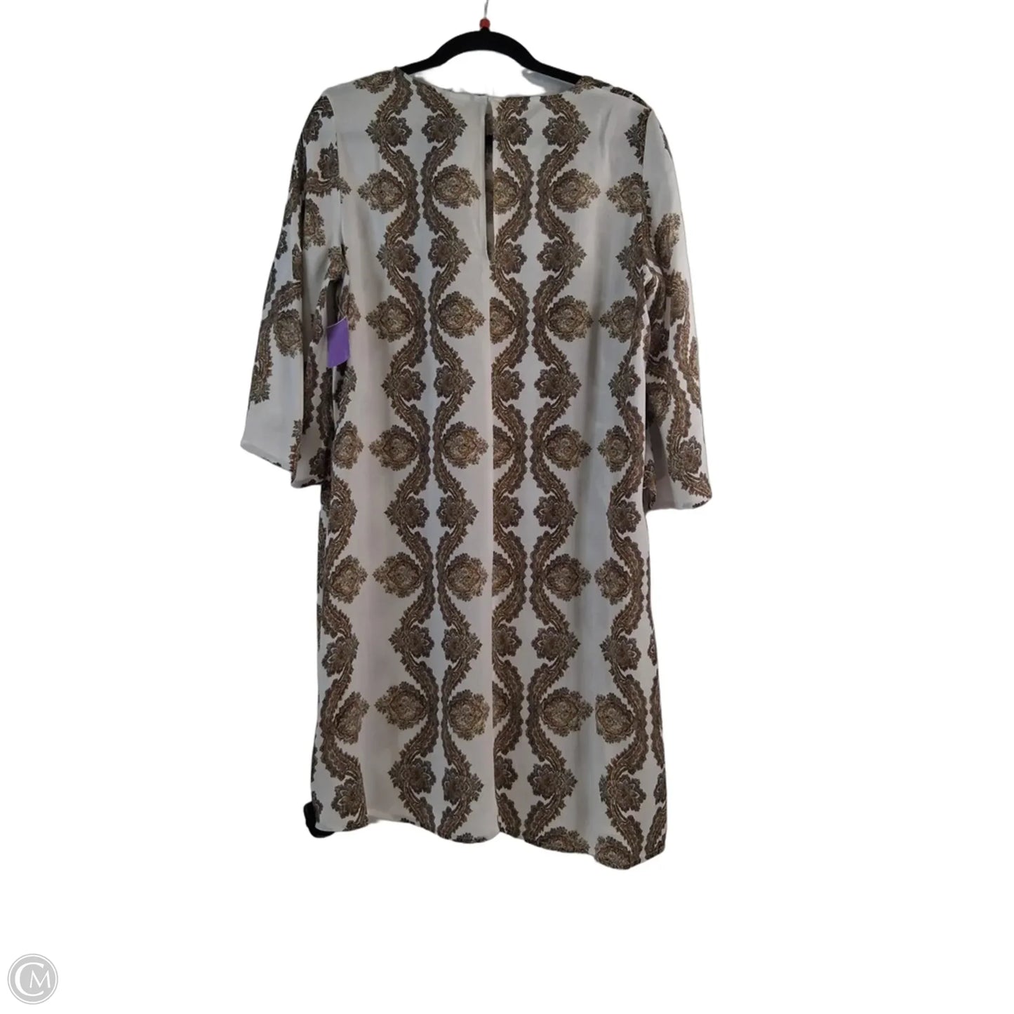 Dress Casual Midi By H&m In Gold & White, Size: S
