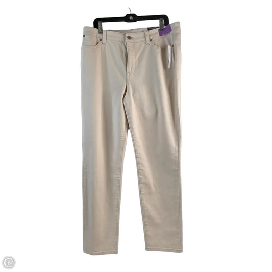 Jeans Straight By Talbots In Cream, Size: 14