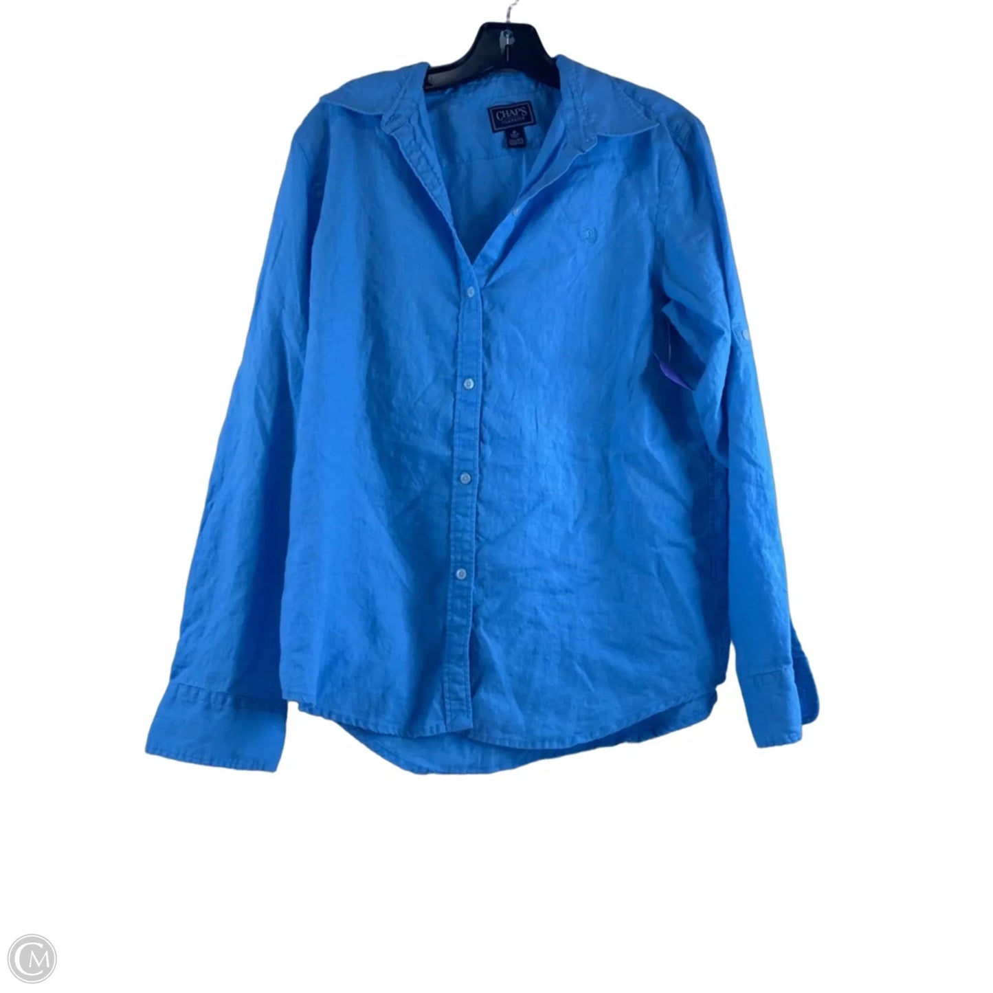 Top Long Sleeve By Chaps In Blue, Size: M