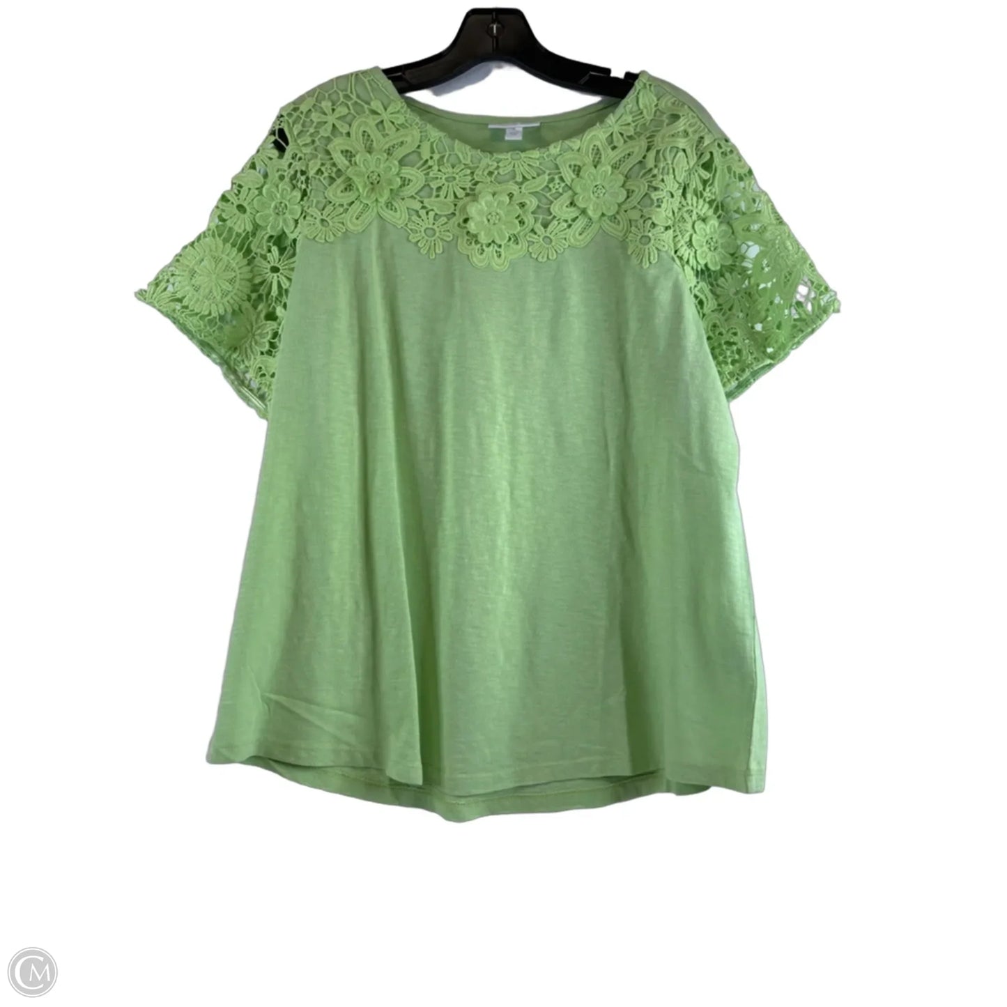 Top Short Sleeve By Charter Club In Green, Size: Xl
