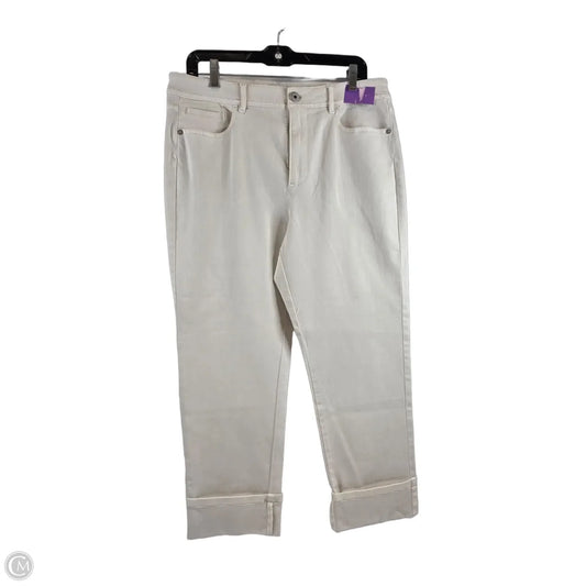 Jeans Straight By J. Jill In Cream, Size: 14p