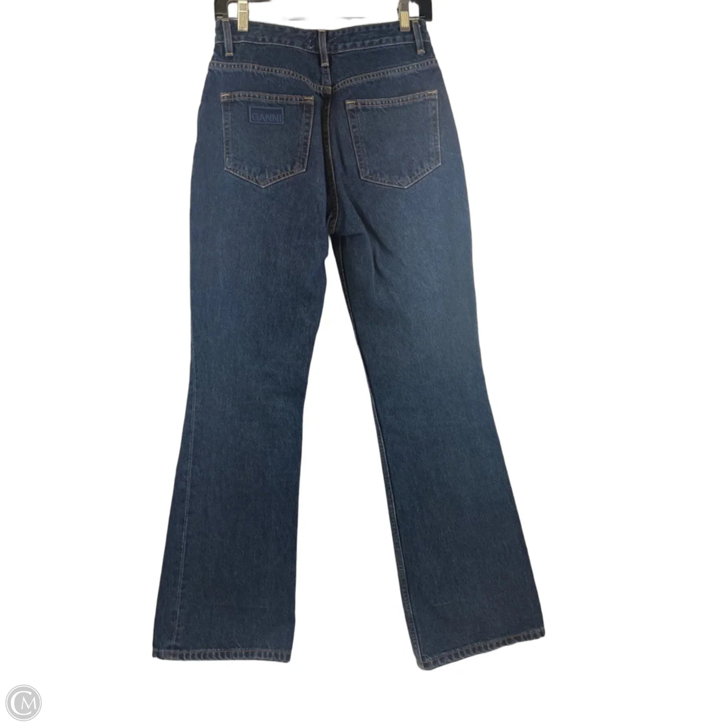 Jeans Boot Cut By Ganni In Blue Denim, Size: 4