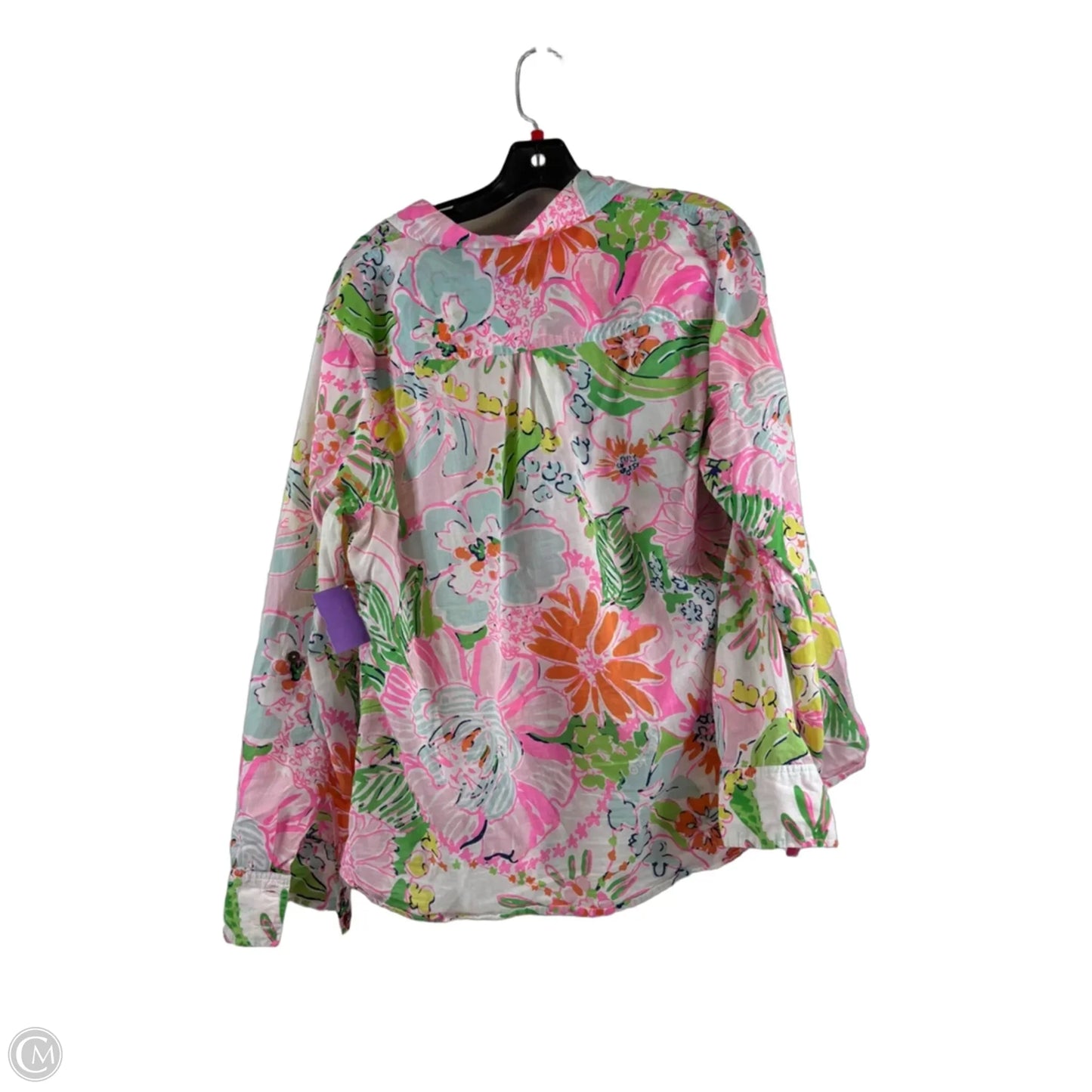 Top Long Sleeve Designer By Lilly Pulitzer In Green & Pink, Size: Xxl