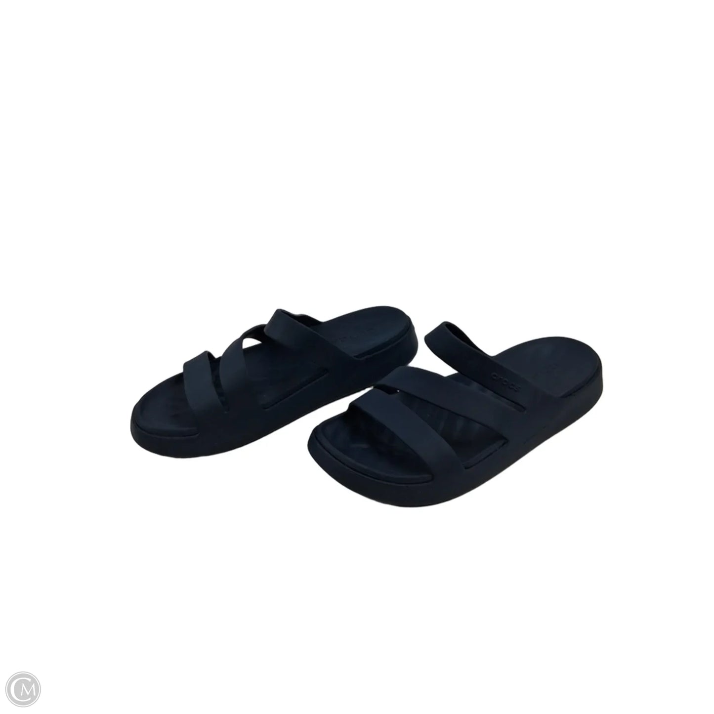 Sandals Flats By Crocs In Navy, Size: 8
