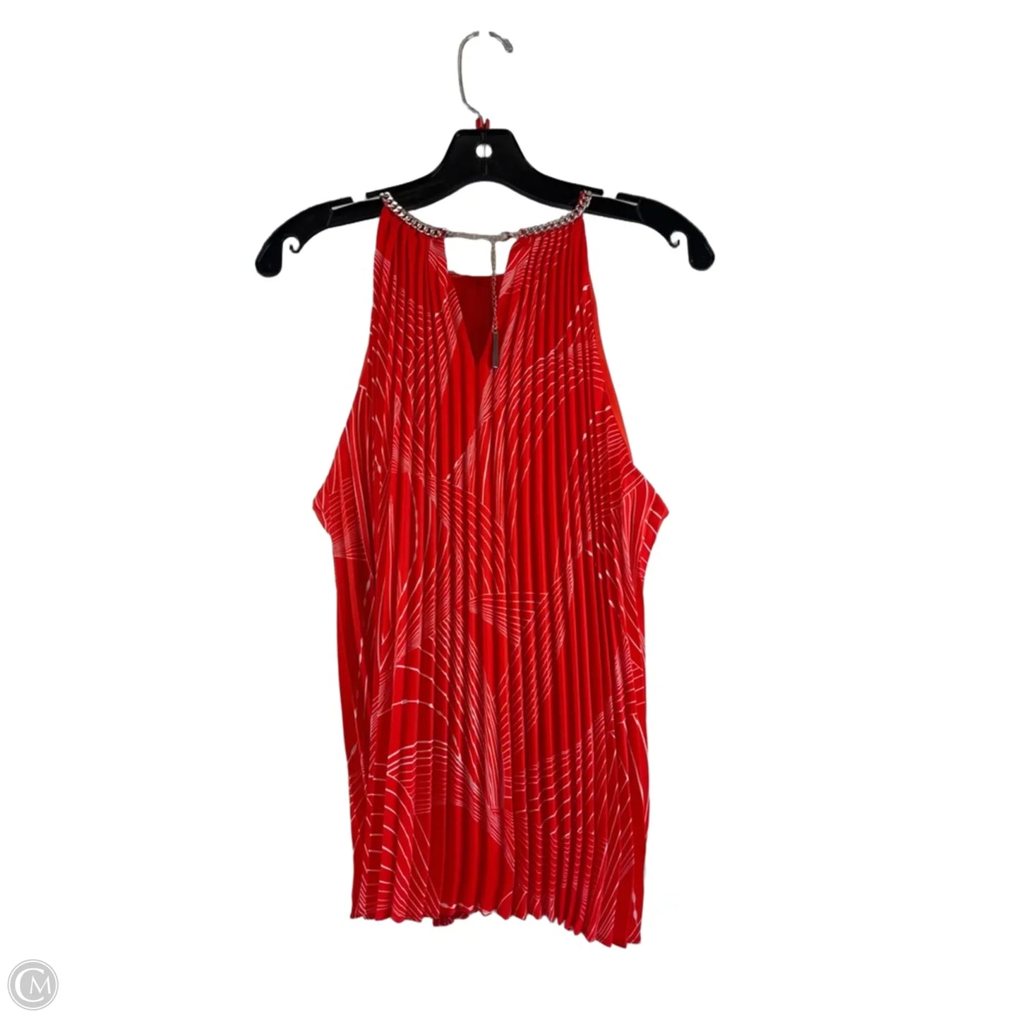 Top Sleeveless By Elie Tahari In Orange & White, Size: M