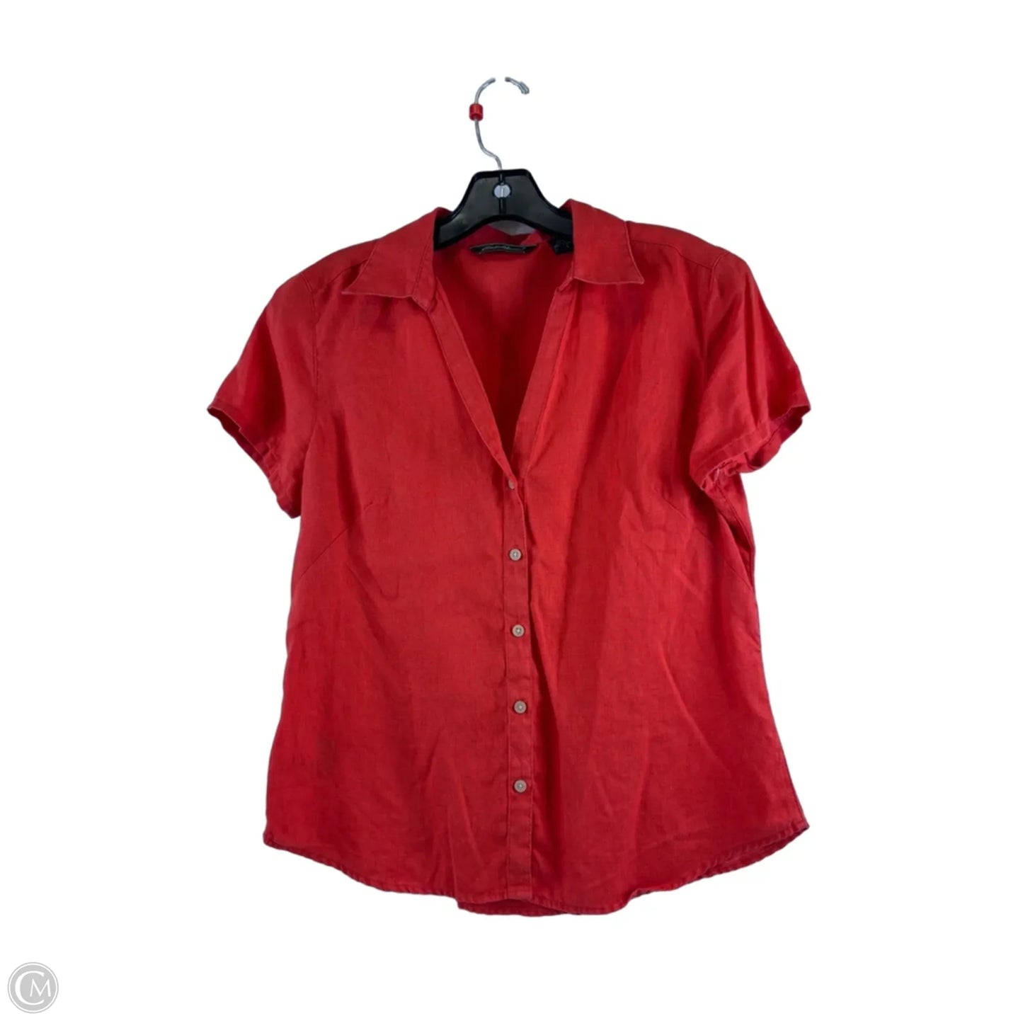 Top Short Sleeve By Eddie Bauer In Orange, Size: S