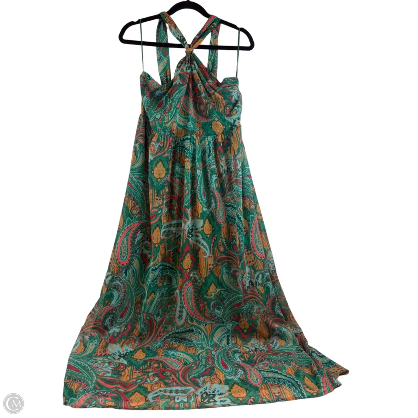 Dress Casual Maxi By Maurices In Green & Orange, Size: M