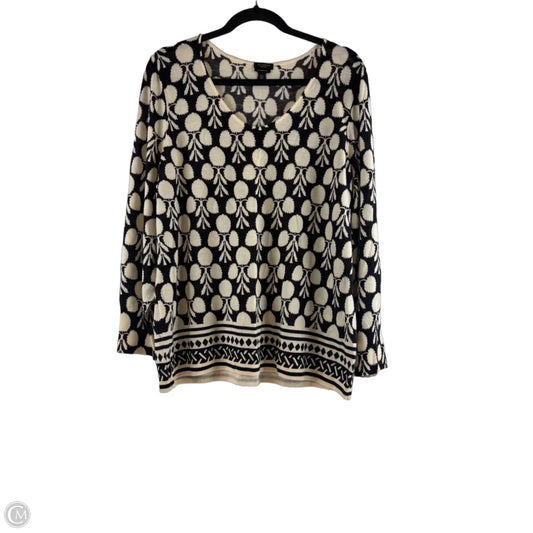 Sweater By Talbots In Black & Cream, Size: 2x