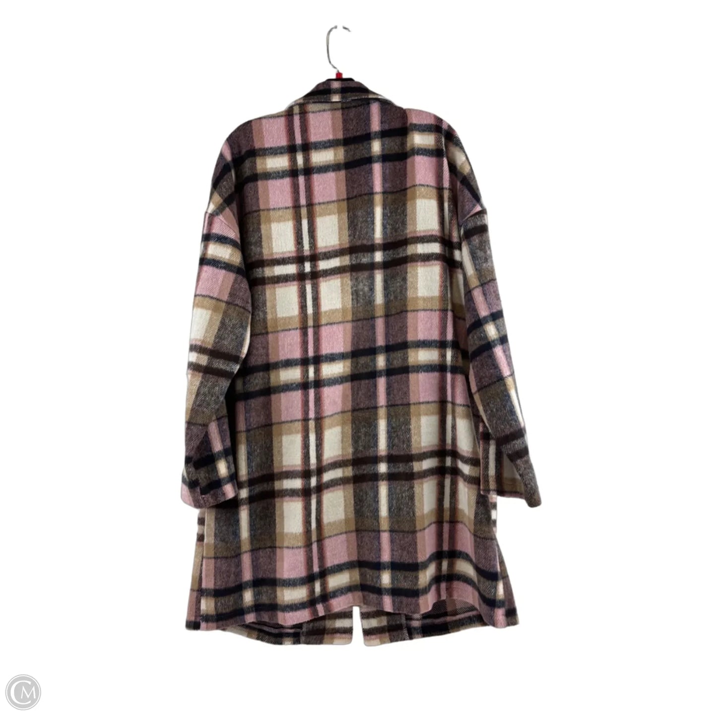 Jacket Fleece By Prettygarden In Plaid Pattern, Size: Xl