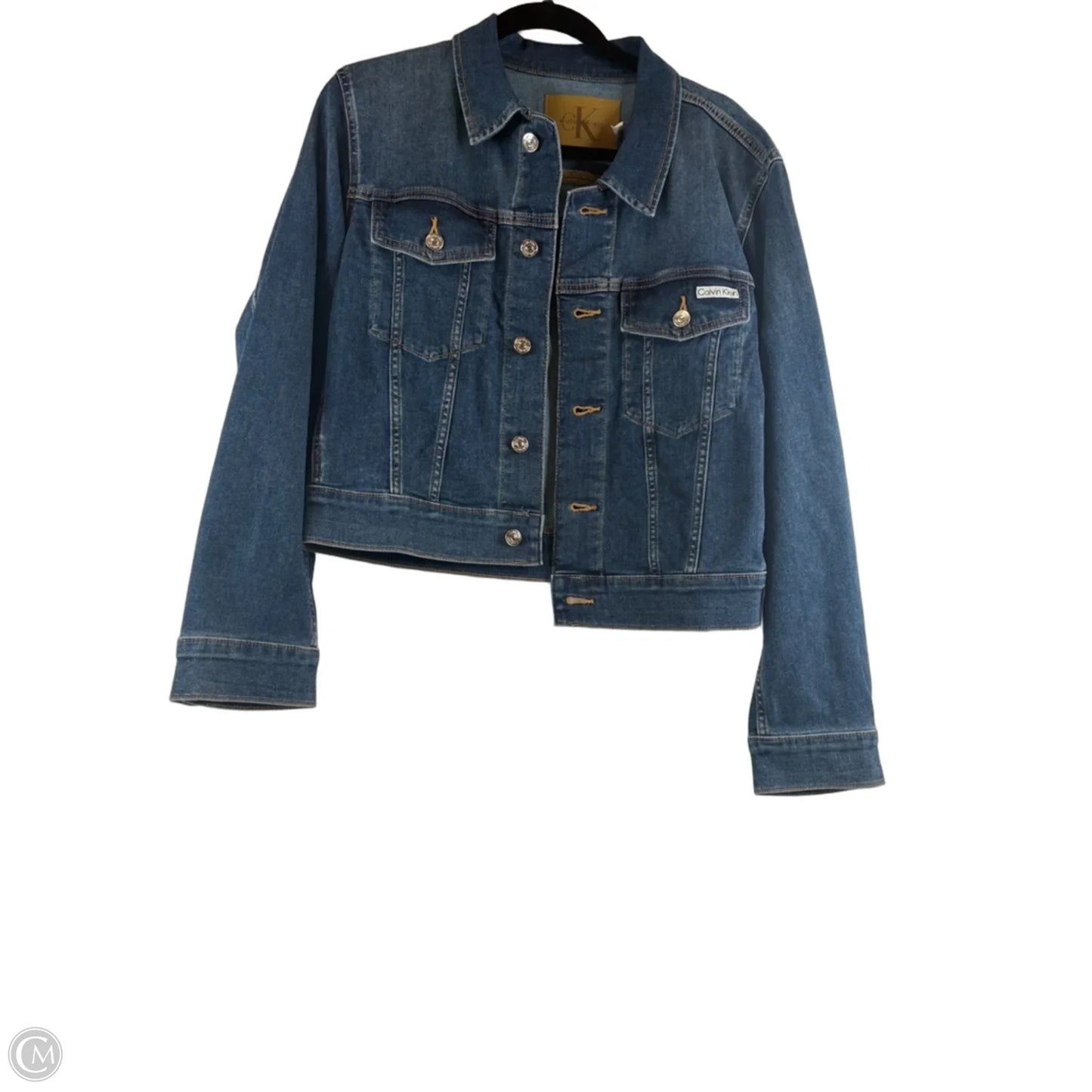 Jacket Denim By Calvin Klein In Blue Denim, Size: M