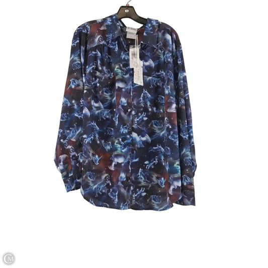 Top Long Sleeve By Torrid In Blue & Purple, Size: 2x