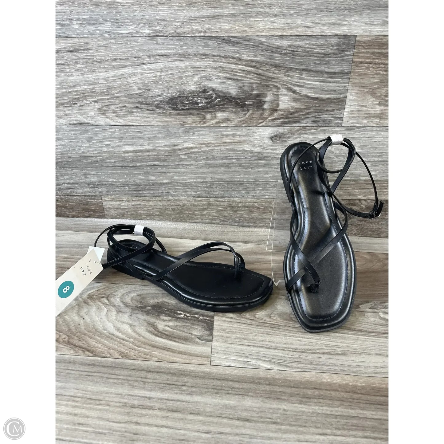 Sandals Flats By A New Day In Black, Size: 8