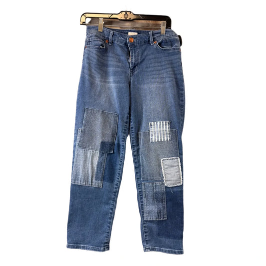 Jeans Boyfriend By Logo In Blue & White, Size: 4p