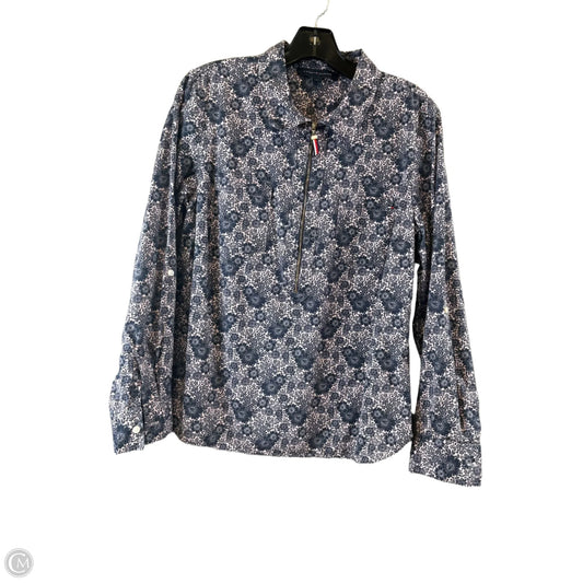 Top Long Sleeve By Tommy Hilfiger In Blue & Pink, Size: L