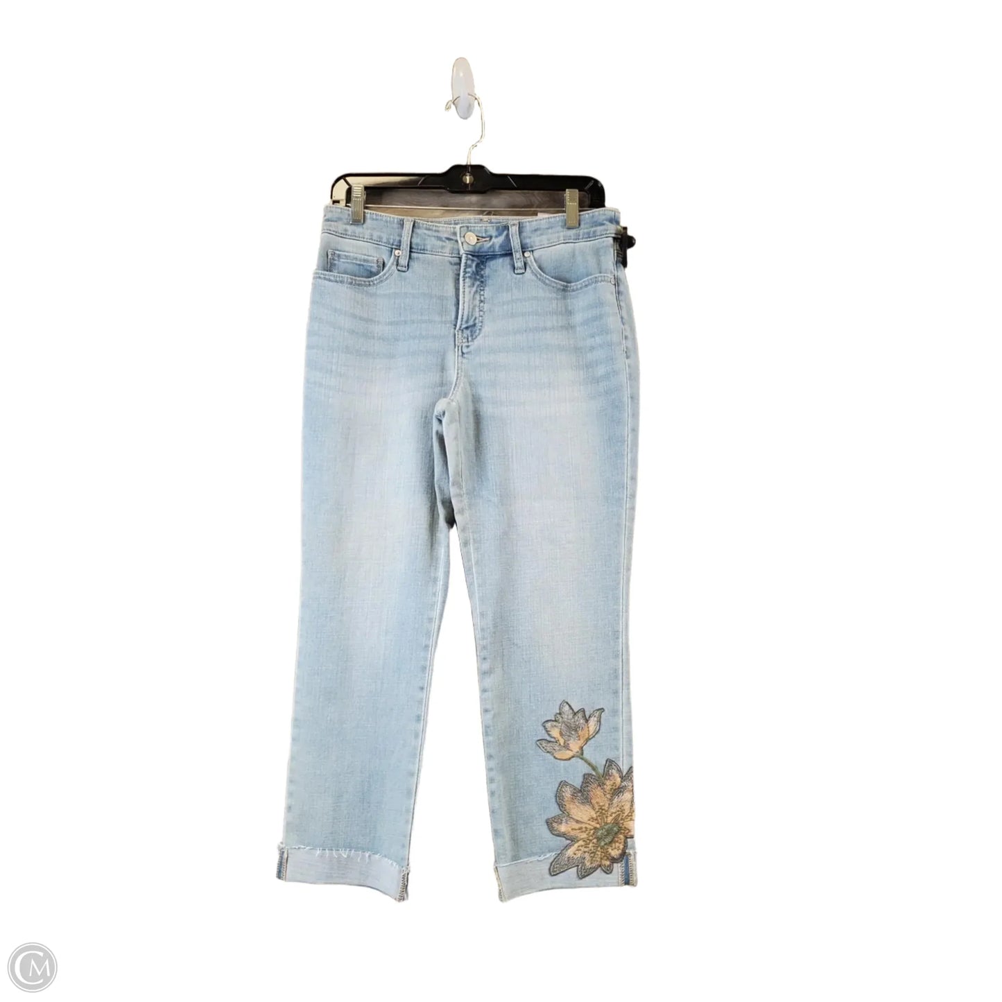 Jeans Cropped By Chicos In Blue & Orange, Size: 2
