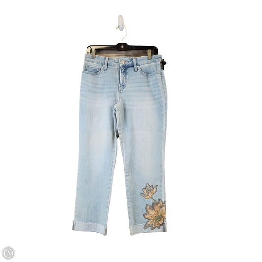 Jeans Cropped By Chicos In Blue & Orange, Size: 2