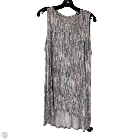 Top Sleeveless By Logo In Green & Grey, Size: S