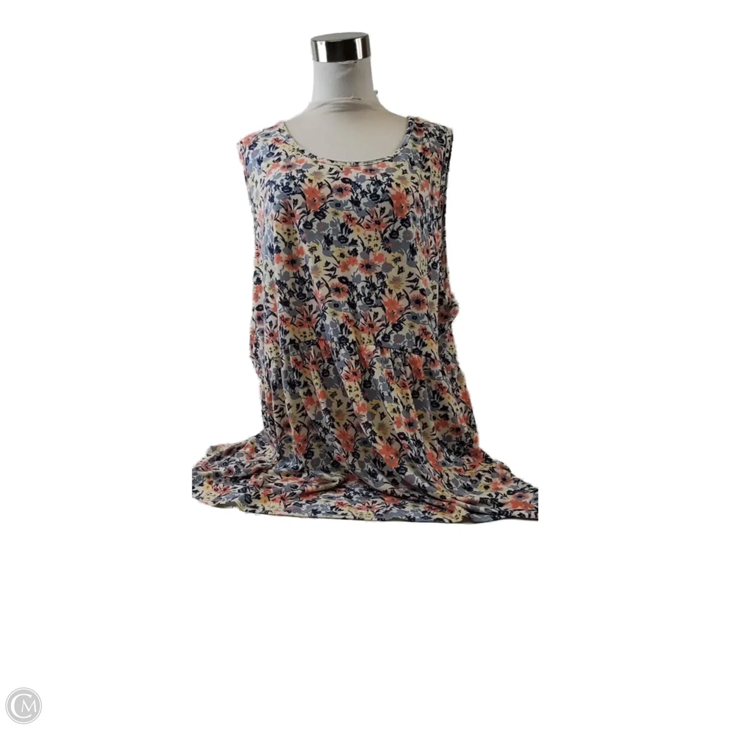 Top Sleeveless By Clothes Mentor In Blue & Orange, Size: 2x