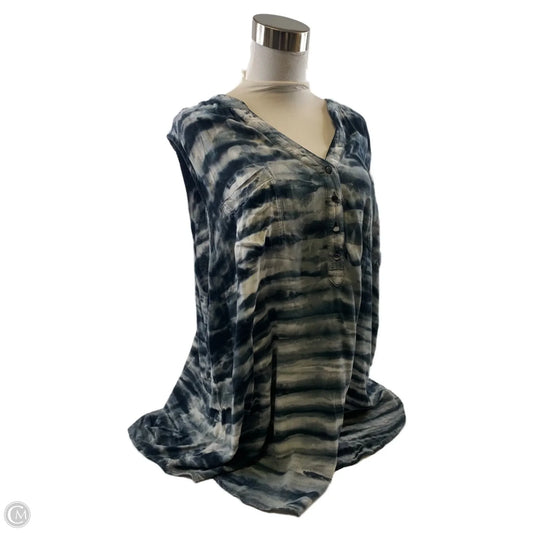 Top Sleeveless By Torrid In Black & Blue, Size: 3x