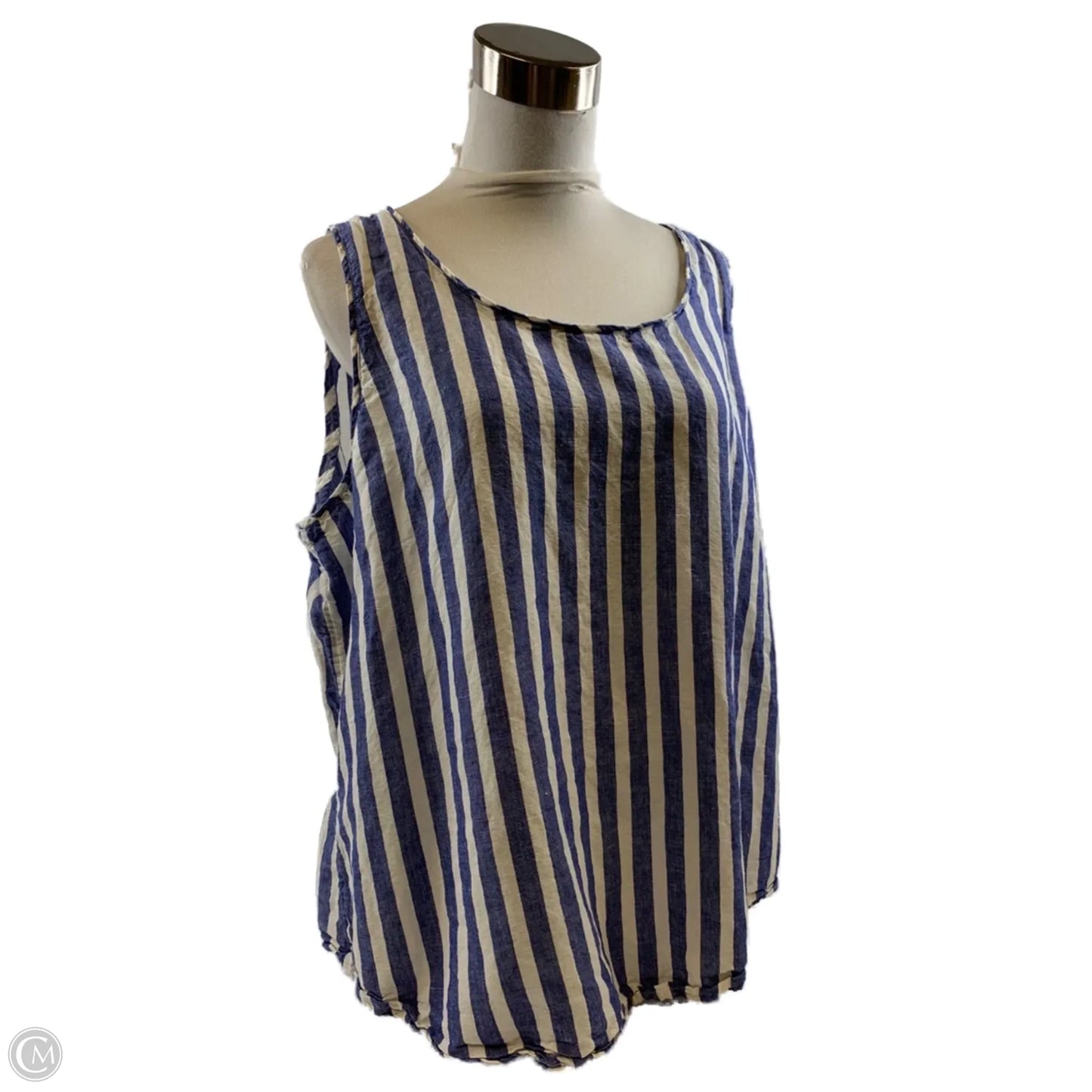 Top Sleeveless By Chicos In Striped Pattern, Size: Xl