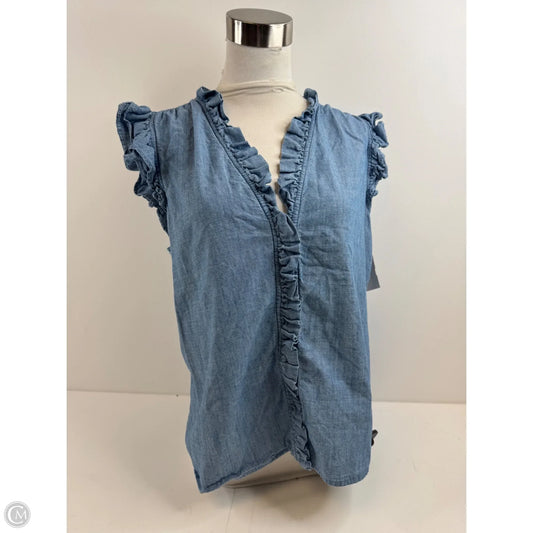Top Short Sleeve By J. Crew In Blue Denim, Size: M
