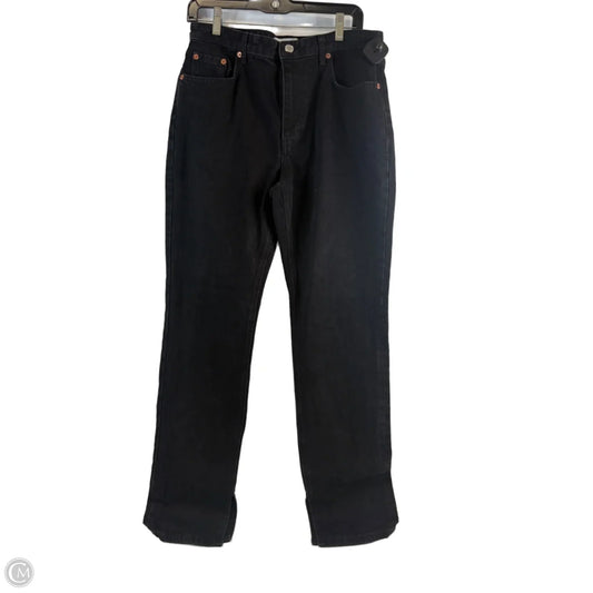 Jeans Straight By Zara In Black Denim, Size: 10