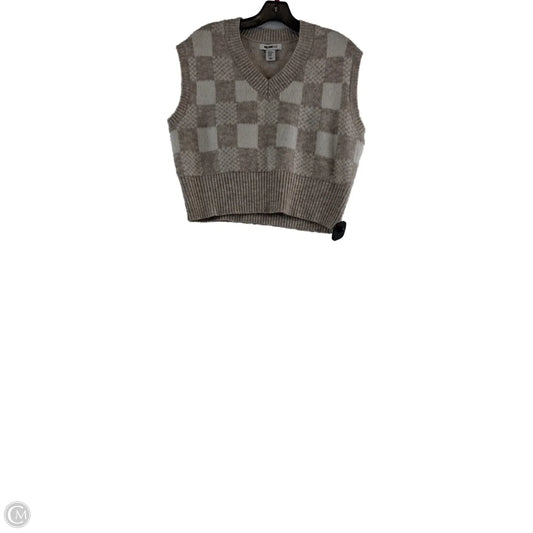 Vest Sweater By Clothes Mentor In Tan & White, Size: Xs