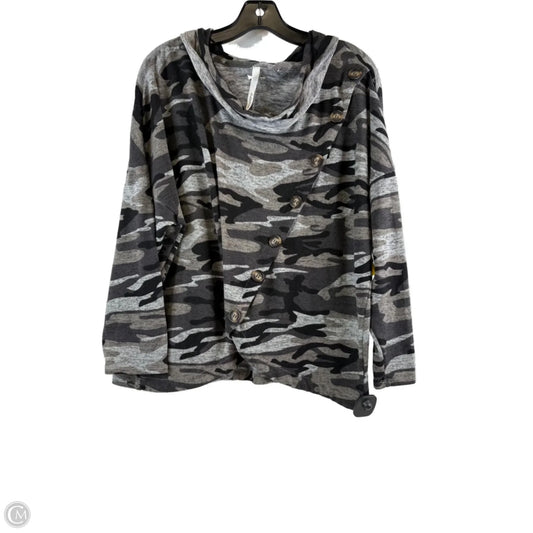 Top Long Sleeve By Ny Collection In Camouflage Print, Size: Xl