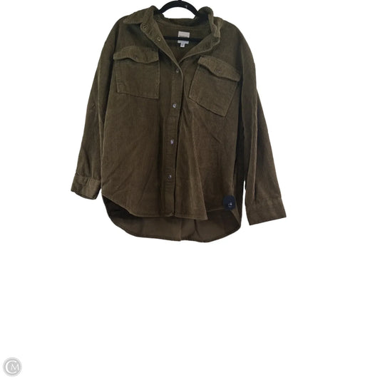 Jacket Shirt By Kensie In Green, Size: L