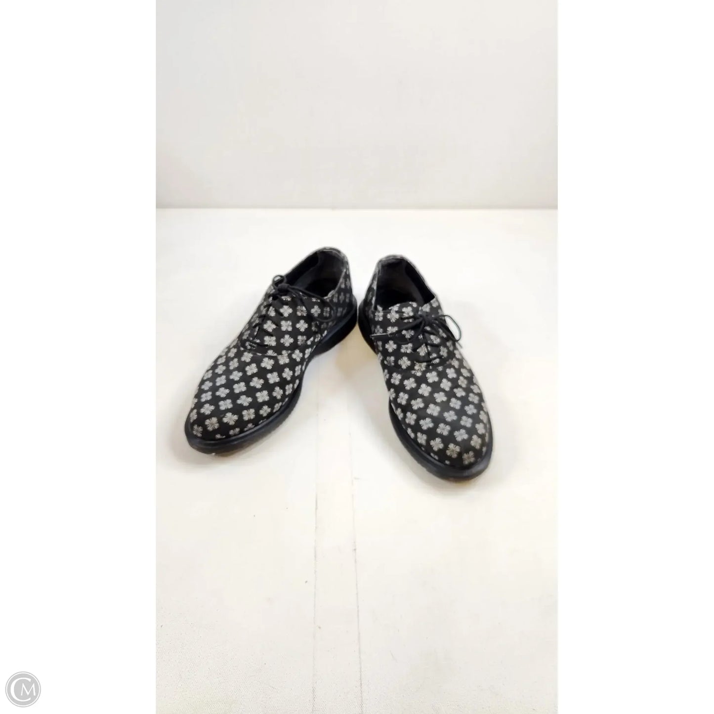 Shoes Flats By Dr Martens In Black & Silver, Size: 9