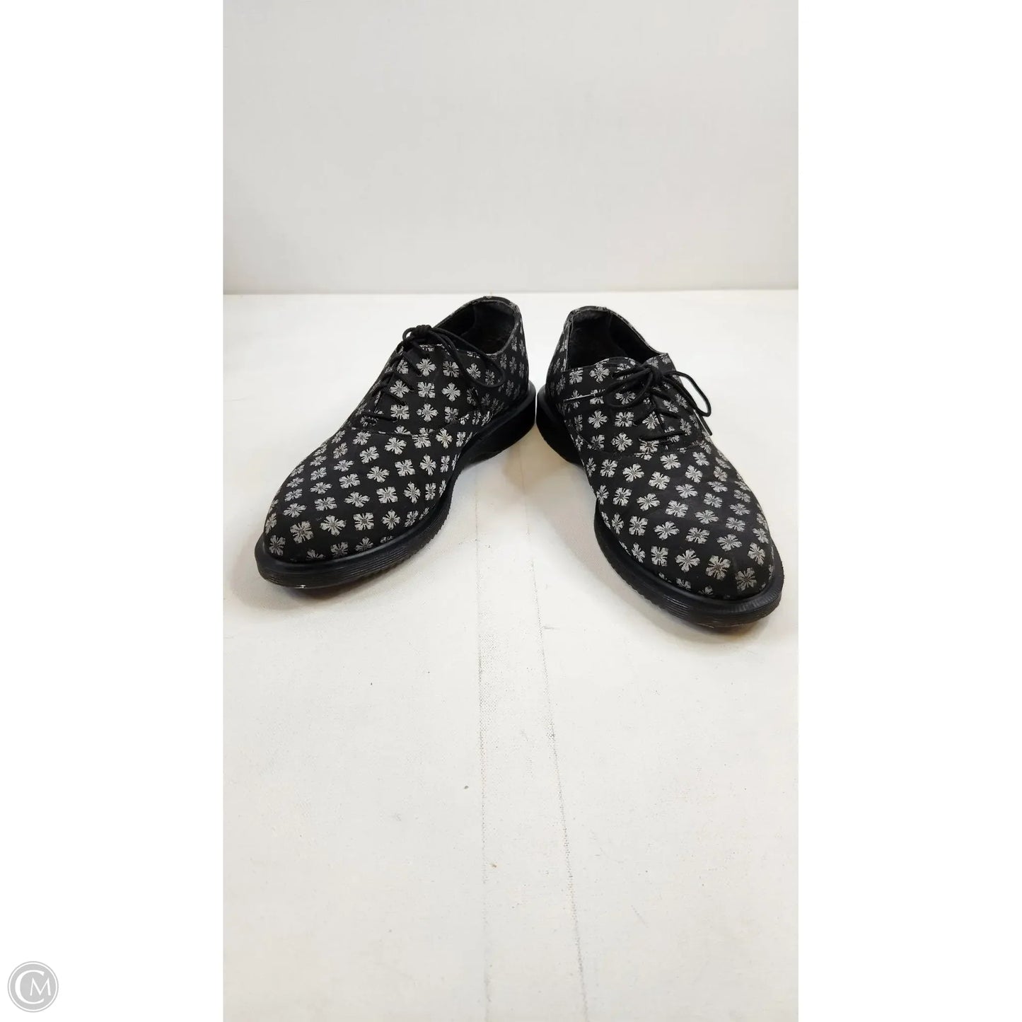 Shoes Flats By Dr Martens In Black & Silver, Size: 9