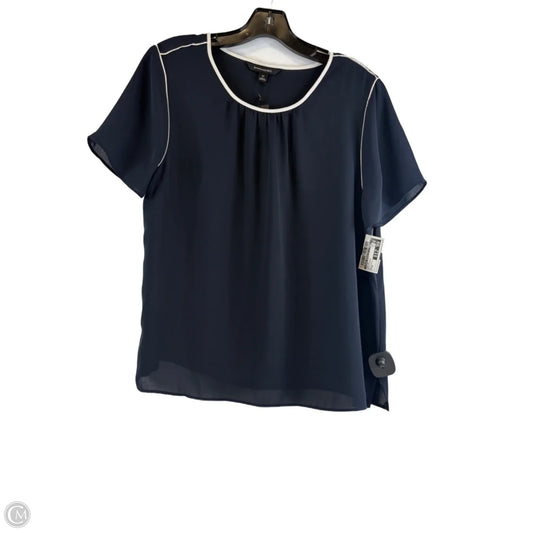 Top Short Sleeve By Banana Republic In Blue & White, Size: M