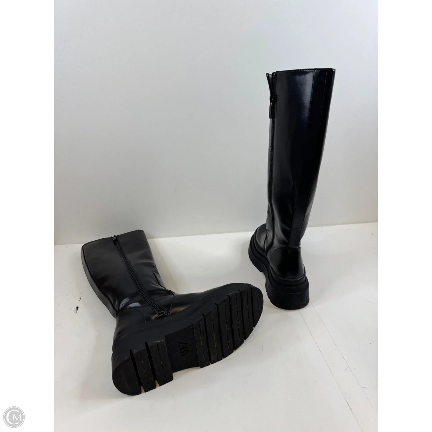 Boots Ankle Heels By Zara In Black, Size: 6.5
