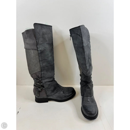 Boots Knee Heels By Spring Step In Grey, Size: 11