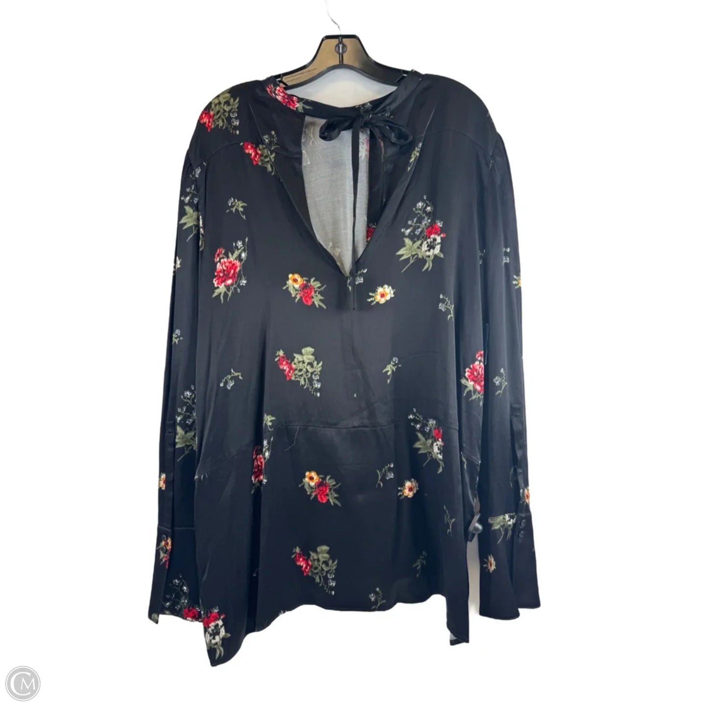 Top Long Sleeve By Treasure And Bond In Black & Red, Size: Xl