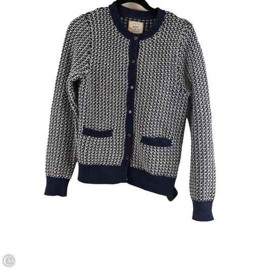 Cardigan By Clothes Mentor In Blue & White, Size: S