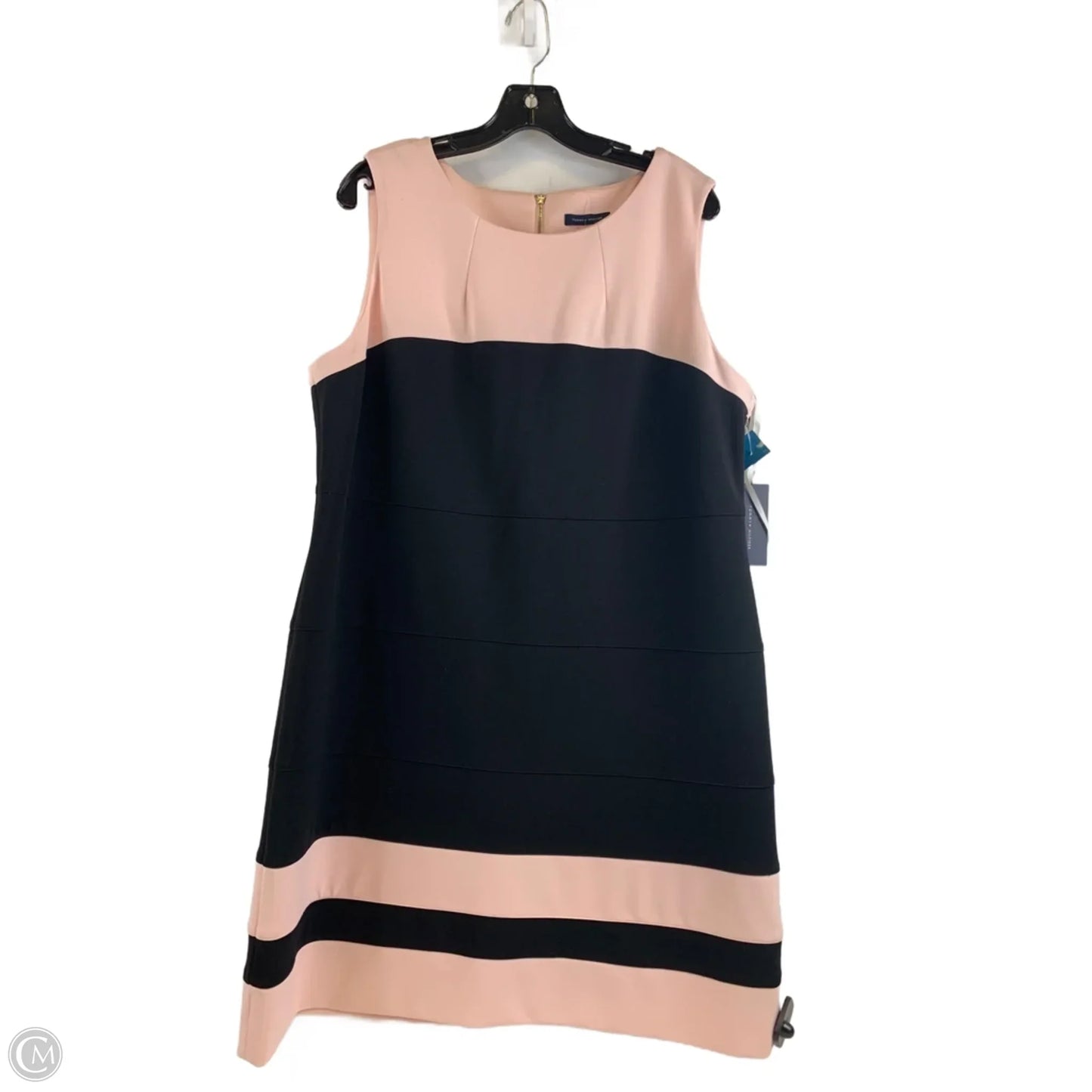 Dress Casual Midi By Tommy Hilfiger In Black & Pink, Size: Xl
