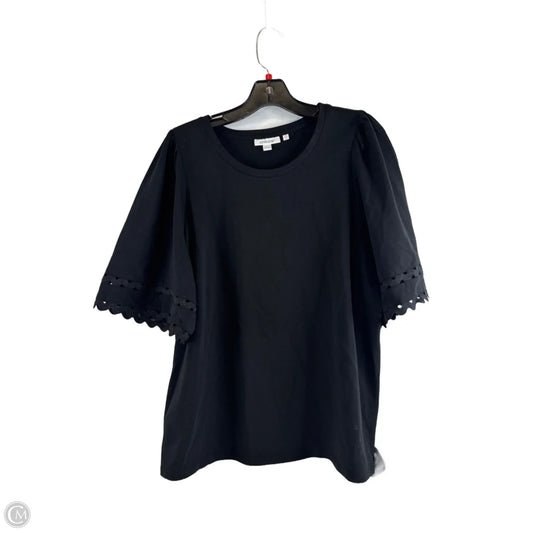 Top Short Sleeve By Chicos In Black, Size: L