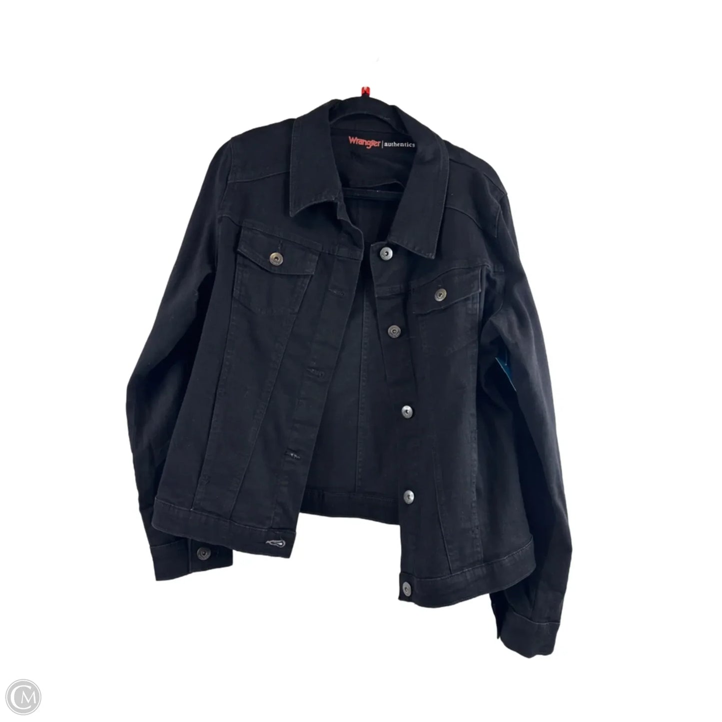 Jacket Denim By Wrangler In Black, Size: Xl