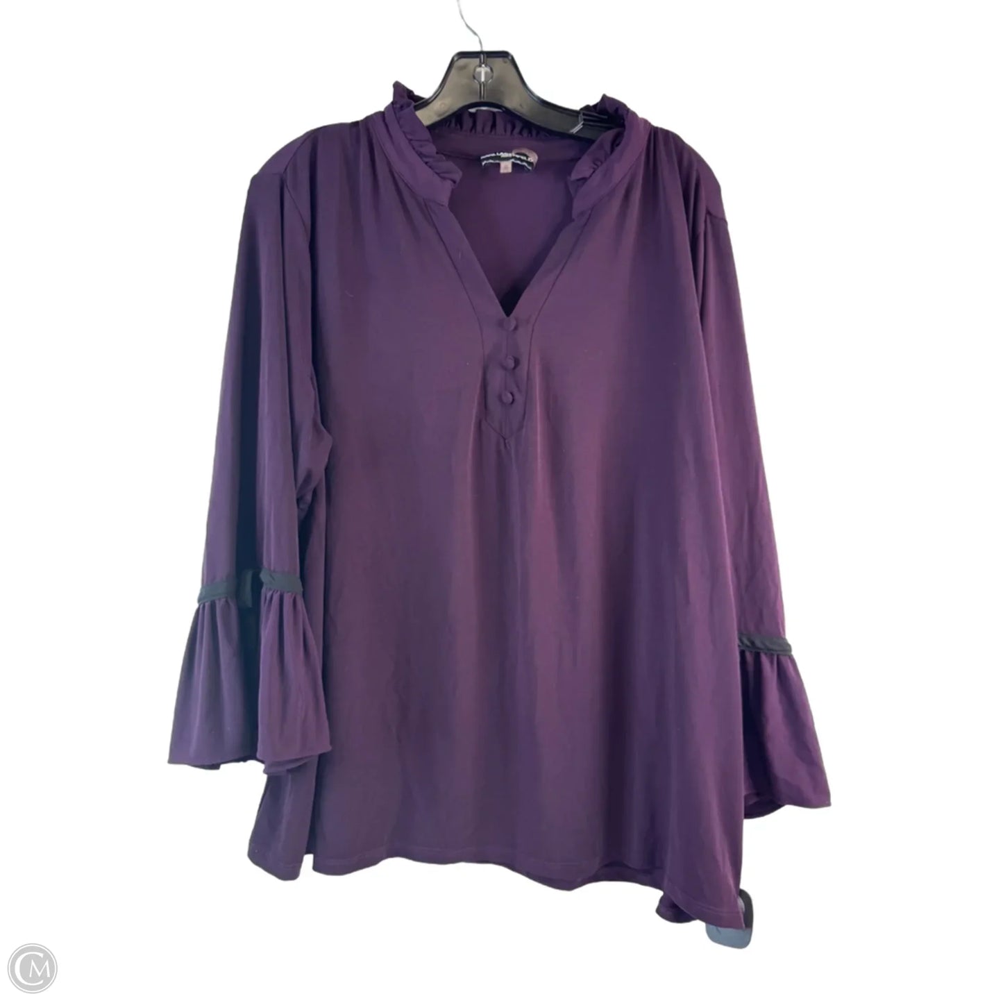 Top Long Sleeve Designer By Karl Lagerfeld In Purple, Size: 2x