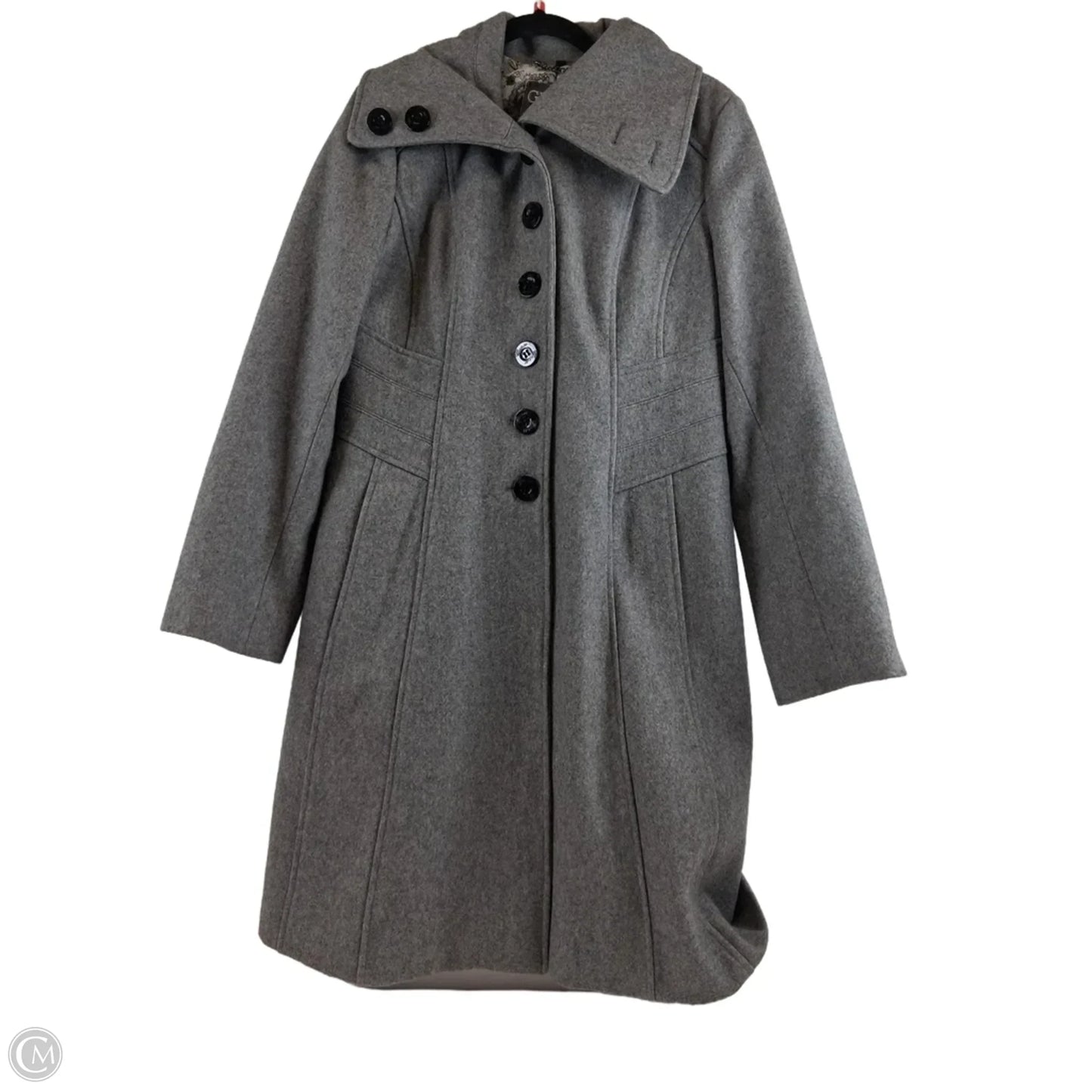 Coat Peacoat By Guess In Grey, Size: L