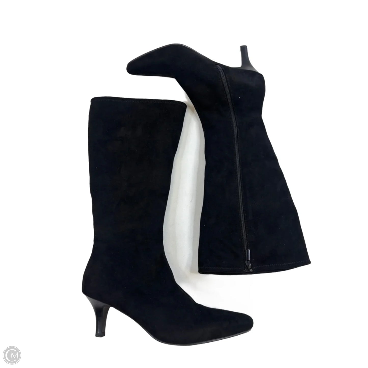 Boots Ankle Heels By Clothes Mentor In Black, Size: 10