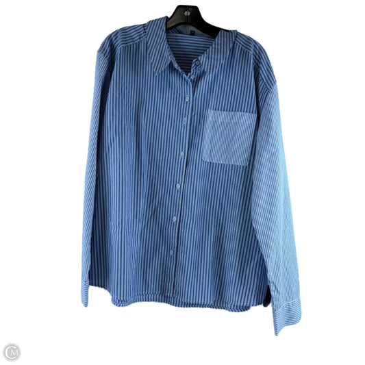 Top Long Sleeve By Velvet Heart In Blue & White, Size: Xl