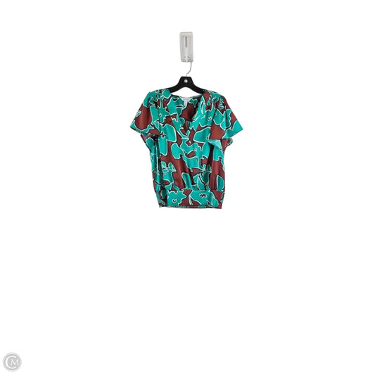 Top Short Sleeve By Nine West In Brown & Green, Size: M