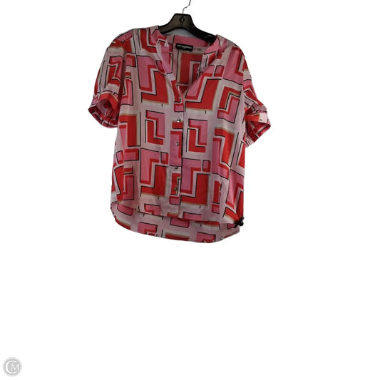 Top Short Sleeve Designer By Karl Lagerfeld In Pink & Red, Size: M