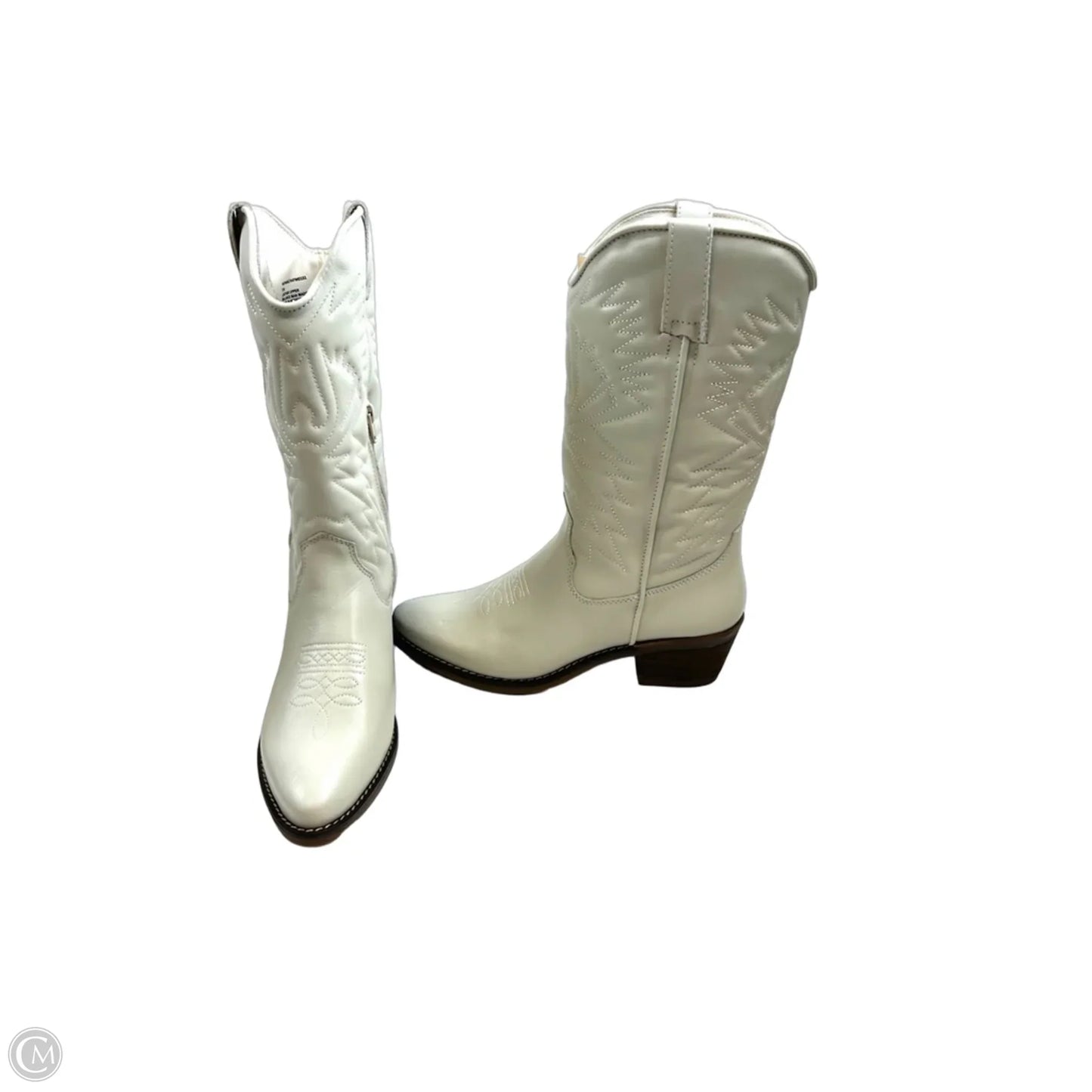 Boots Mid-calf Heels By Steve Madden In White, Size: 9