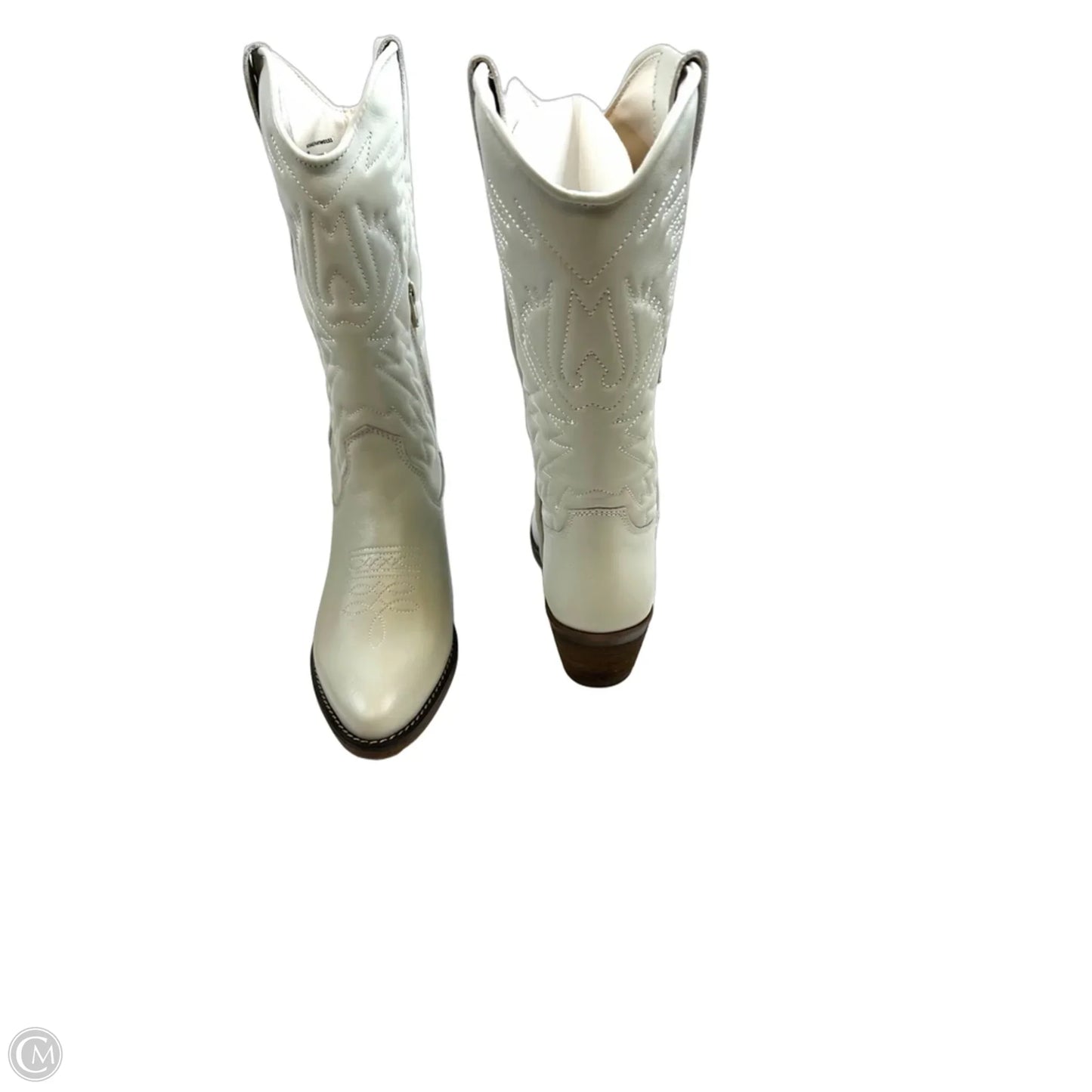 Boots Mid-calf Heels By Steve Madden In White, Size: 9
