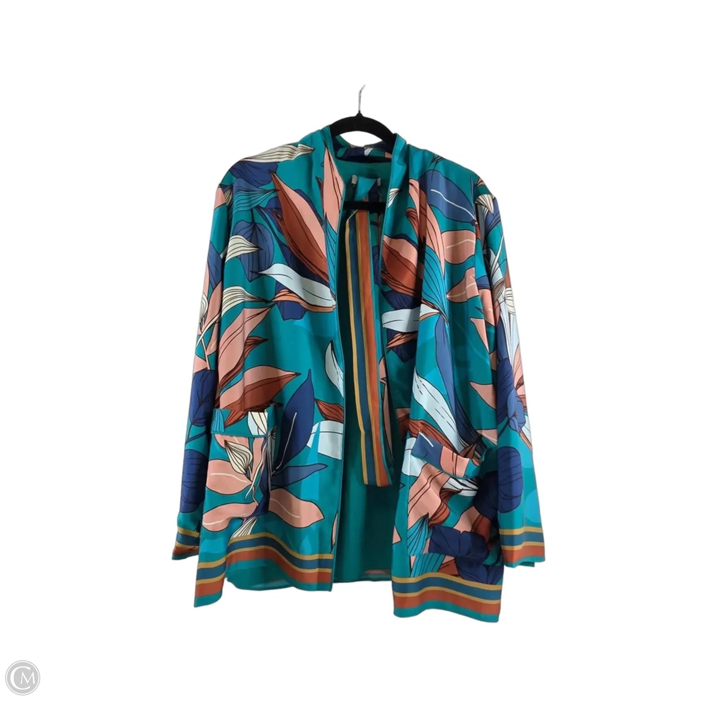 Blazer By Nine West In Green & Pink, Size: S