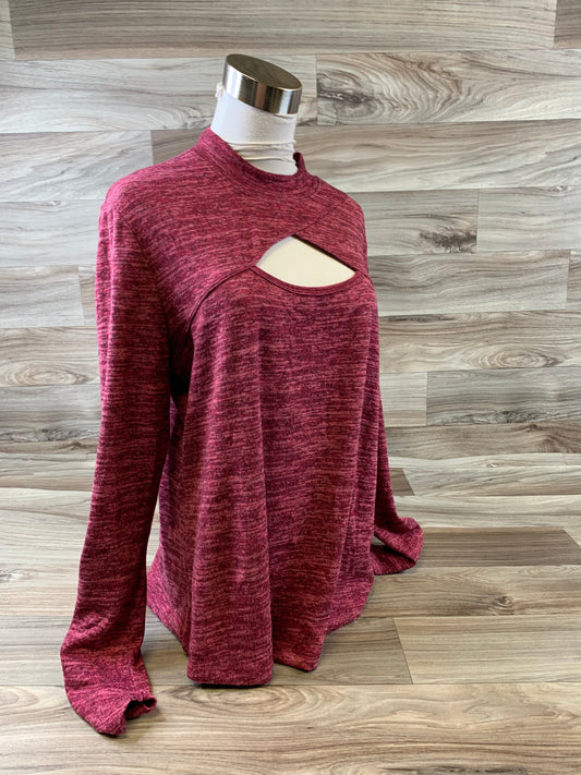 Top Long Sleeve By Maurices In Maroon, Size: Xl